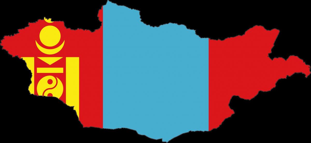 ramani ya Mongolia bendera
