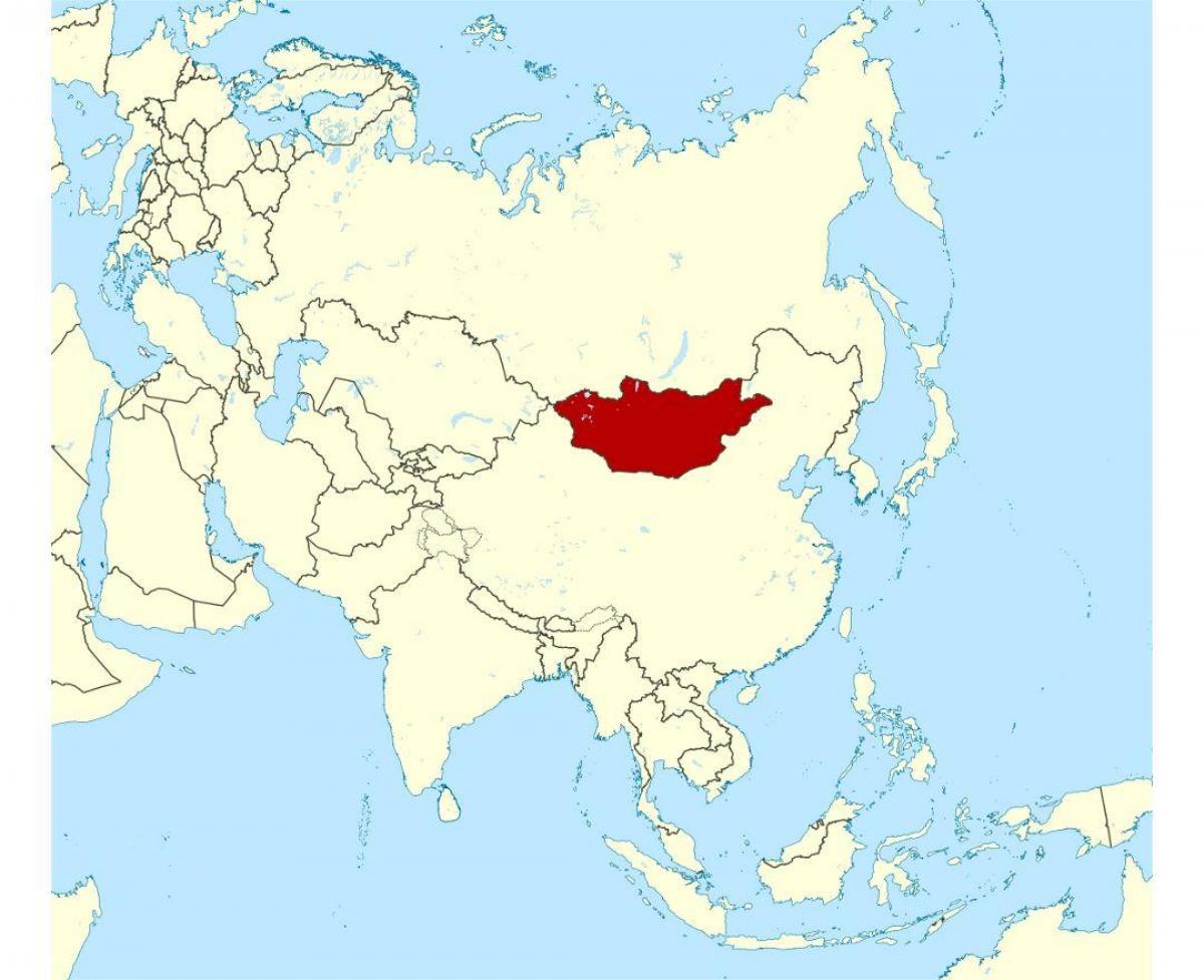 eneo la Mongolia katika ramani ya dunia