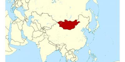 Eneo la Mongolia katika ramani ya dunia