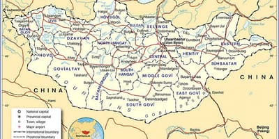 Mongolia ramani ya utalii