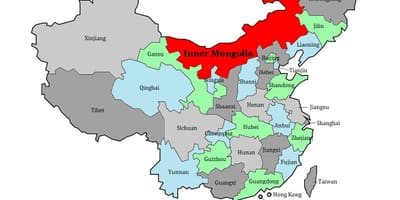 Ramani ya mkoa wa Mongolia