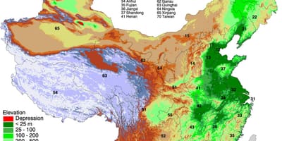 Ramani ya Mongolia mwinuko