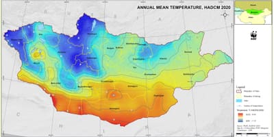 Ramani ya Mongolia ya hali ya hewa 